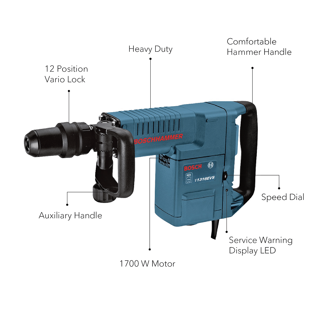 Buy Bosch GSH 11E 11 Kg, 16.8 J, 1500 W Demolition Hammer with SDS